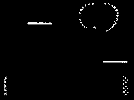 Full-screen green HSV stencil showing both health bars and other matching pixels in white